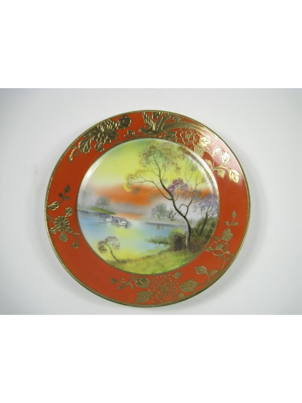 Vintage Morimura Noritake Hand-Painted Decorative Plate Scenic Design Japanese